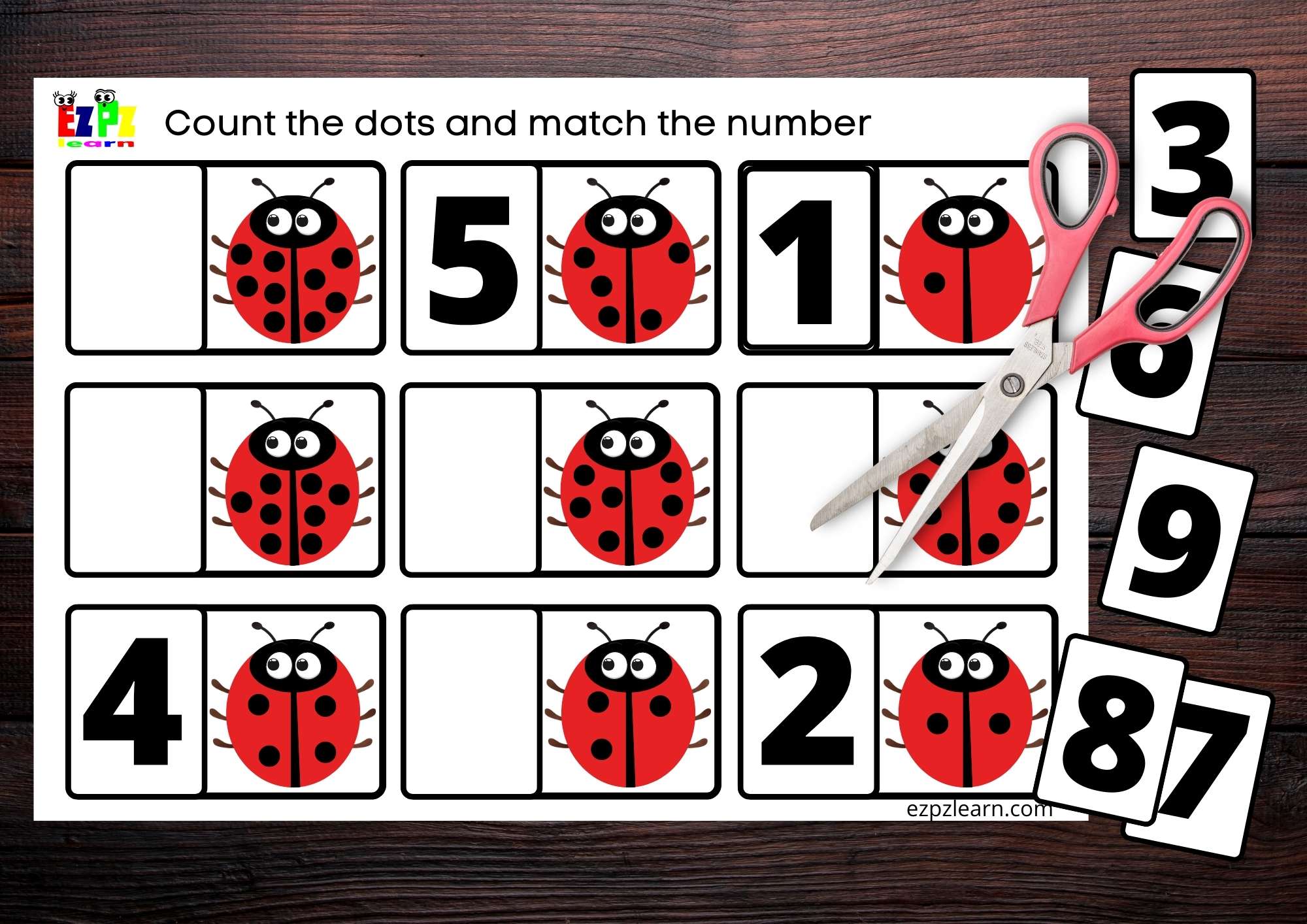 Numbers Counting Count The Dots Ezpzlearn